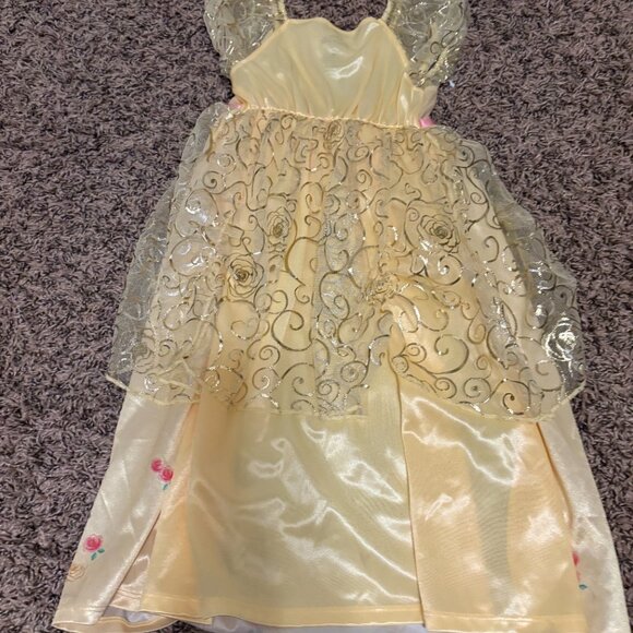 Disney Princess Nightgown 3T Yellow Tulle Belle Beauty and The Beast Graphics - Picture 3 of 3
